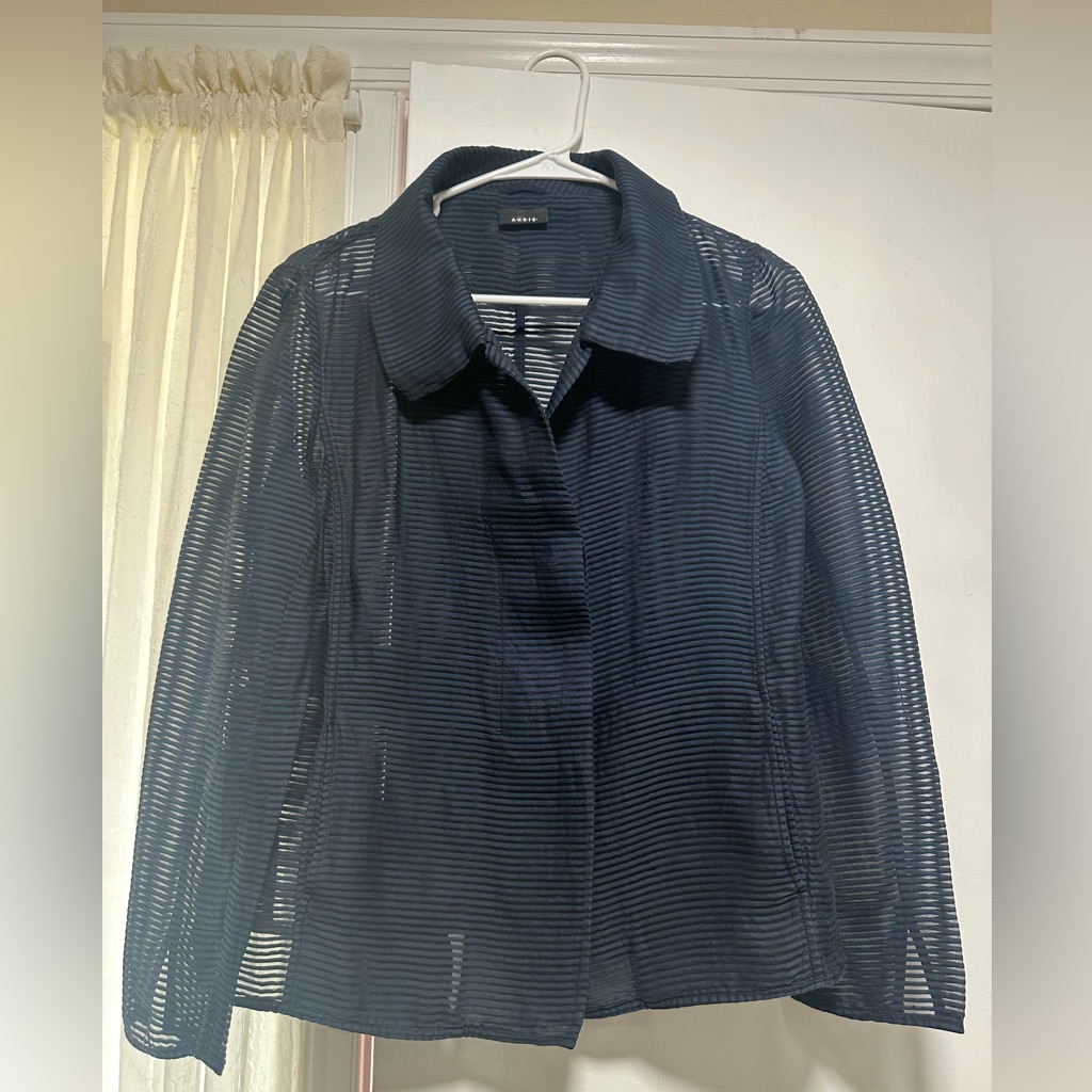 Akris Top Blazer In Blue Size 8
